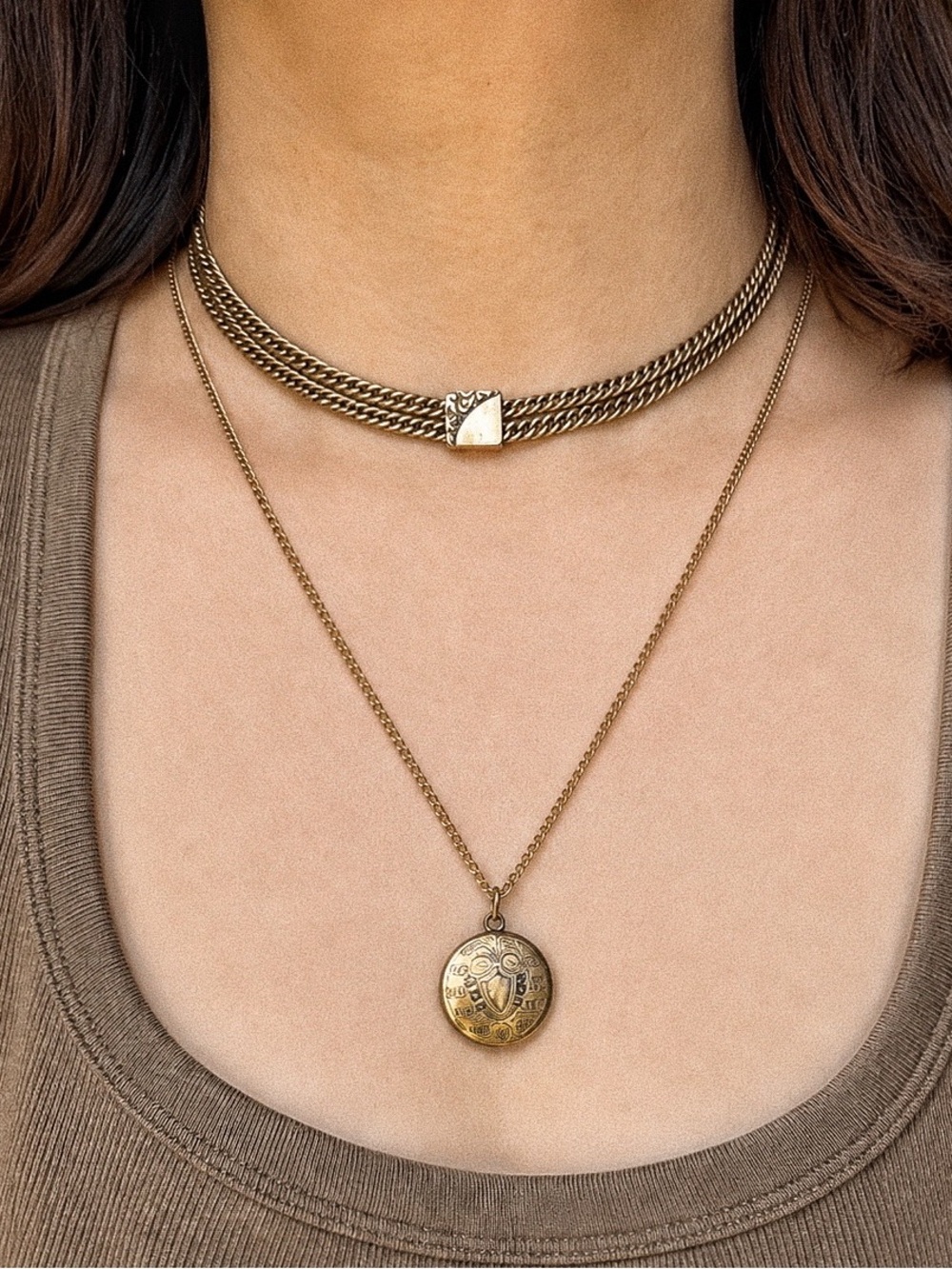 Antique Pocket Watch Chain Choker Necklace Gold Filled one of a kind